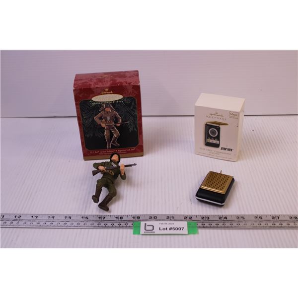 (2) Christmas Ornaments(Star Trek and GI.Joe) (NIB)