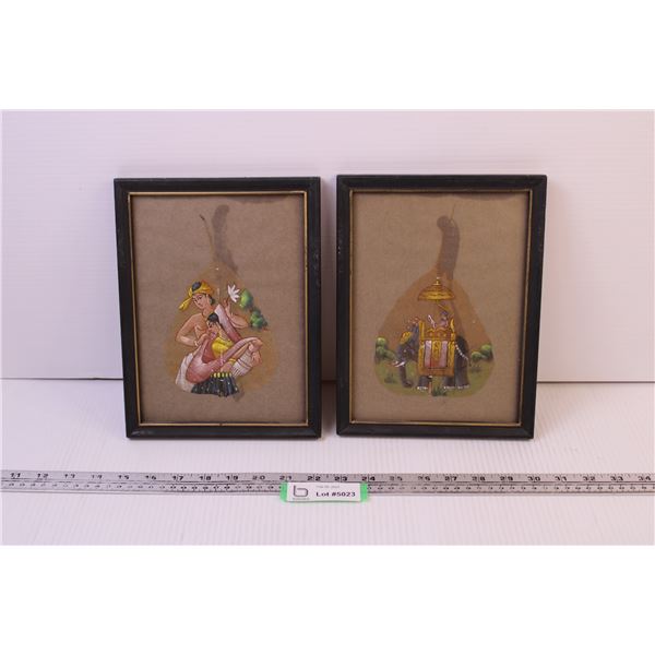 (2) Framed Pressed and Painted Leaves