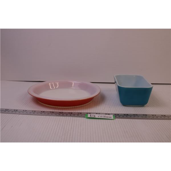 Pyrex Pie Plate and Butter Container