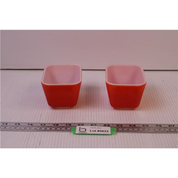 (2) Pyrex Refrigerator Containers (No Lids)