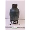 Image 1 : Raku Pottery Vase on Stand