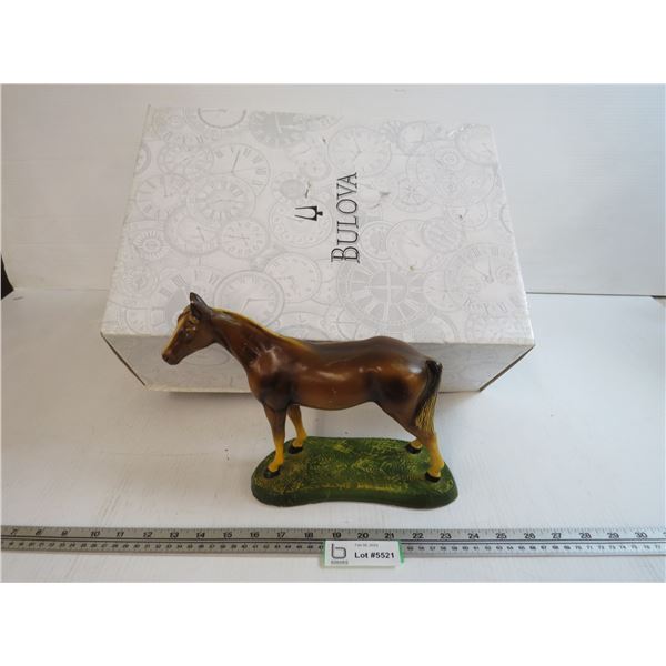 Devon Ware Horse in Bulova Box (neck has crack)