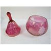 Image 3 : Iridescent Cranberry Glass Dish - Ceramic Shell Teapot