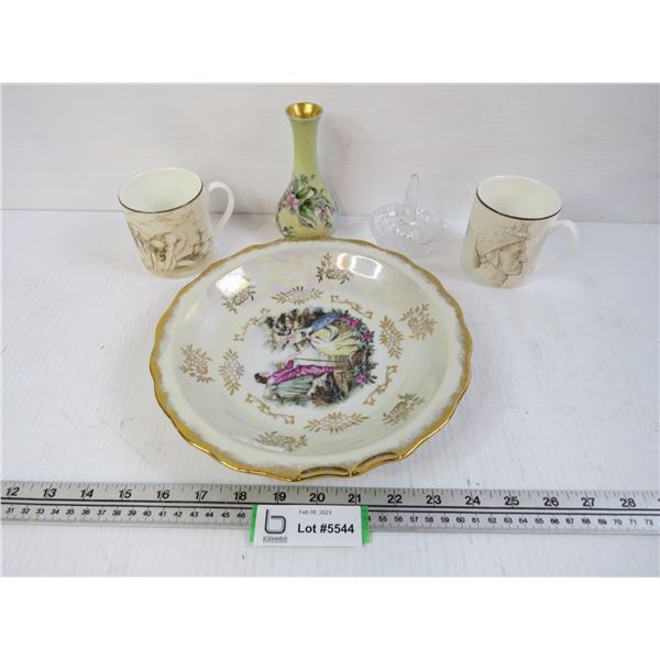 Vintage Bowl - (2) Cups - Vase - Ring Dish