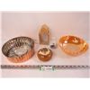 Image 1 : Peach Luster Bowl - Garai Elevator Bank - Wooden Turtle Bowl - Porsgrund Vase - Form Pan