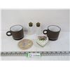 Image 1 : Vintage Salt & Pepper Shakers - (2) Mugs - Owl Dish - Lidded Heart Dish