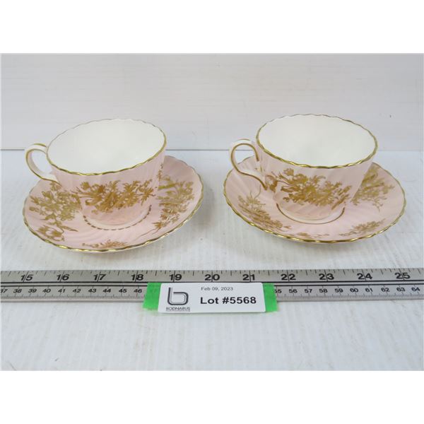 (2) Aynsley Tea Cups & Saucers