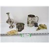 Image 1 : Metal Items - Cup - Vase - Mask - Door Knocker