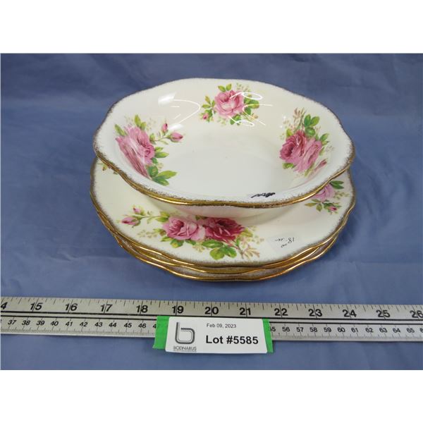 Royal Albert Bowl & (3) Plates
