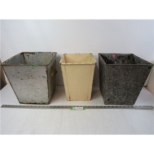 *(3) Metal Waste Paper Garbage Cans