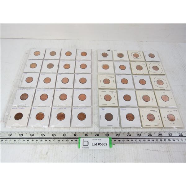 (20) 1964 Pennies - (1)1963 - Misc !900's - Misc 2000's