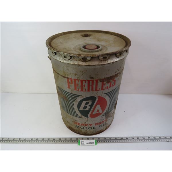 Empty 5 Gallon Can of BA Motor OIl