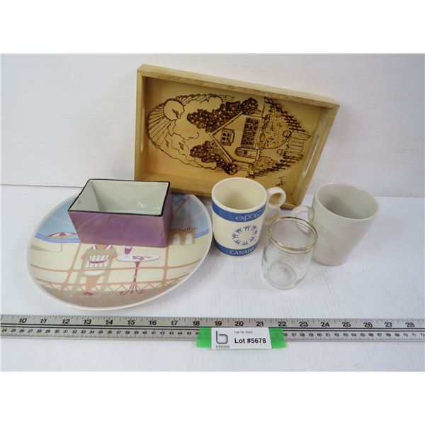 H & K Tunstall Dish - Wooden Tray - Misc Dishes