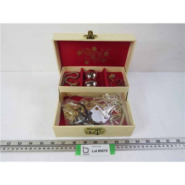 Jewelry Box w/Costume Jewelry