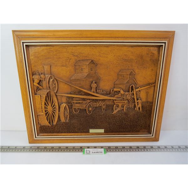 Carved Wooden Picture (Harvest Time)
