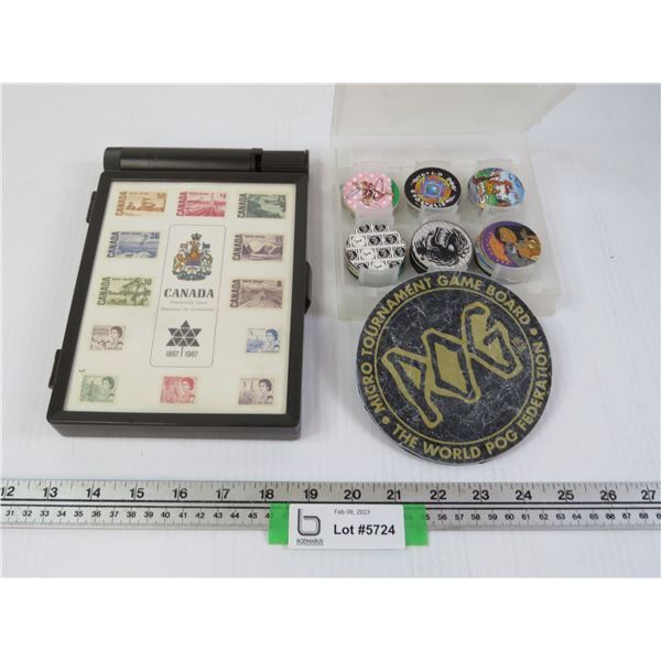 Stamp Container - Pogs w/Game Board