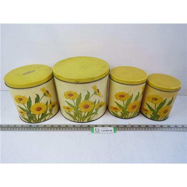 Vintage Sunflower Canisters