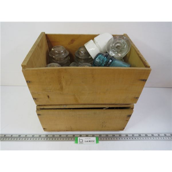 (2) Orange Crates - Glass Insulators