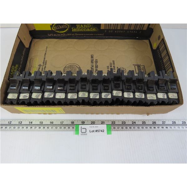 (15) Pioneer Fedral 15 Amp Breakers S-485 120/240 Volts