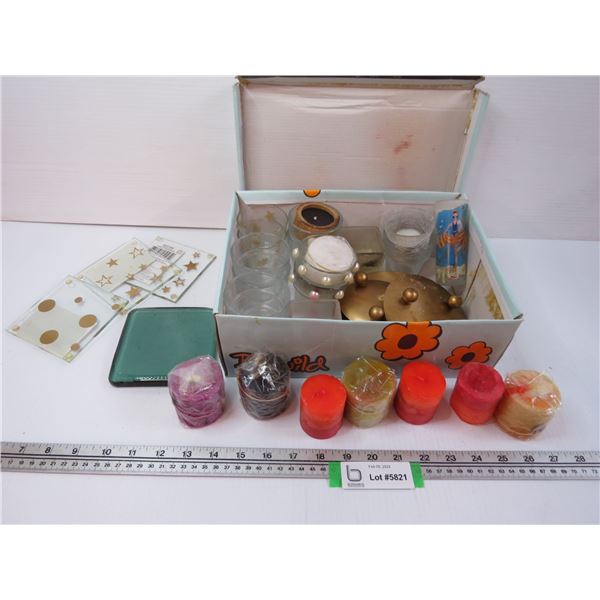 Glass Table Coasters - Assorted Candle Holders & Candles