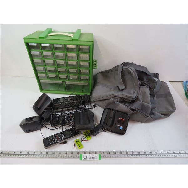 Screw/Hardware Organizer - (4) Motorala Phones w/chargers - Duffle Bag