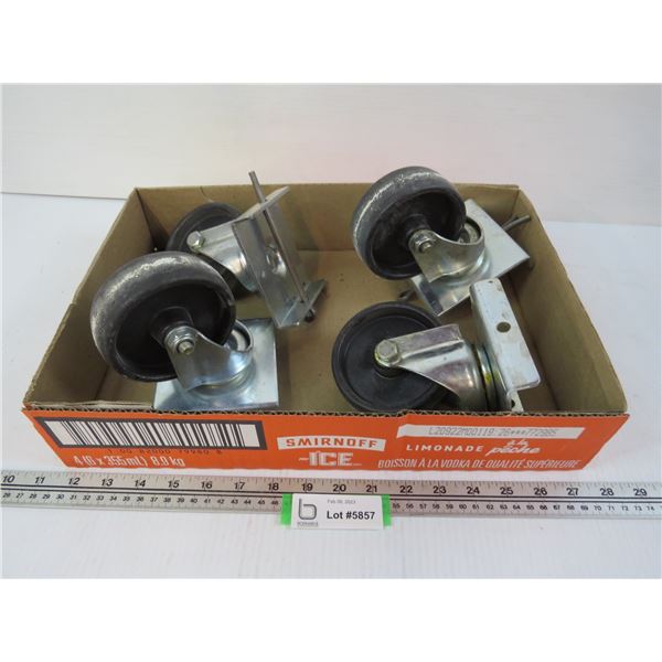 Set of 4 Cart Wheels (4")