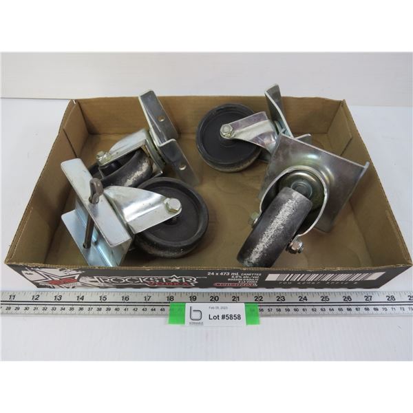 Set of 4 Cart Wheels (4")