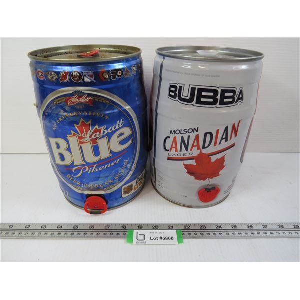 (2) 5L Metal Beer Kegs