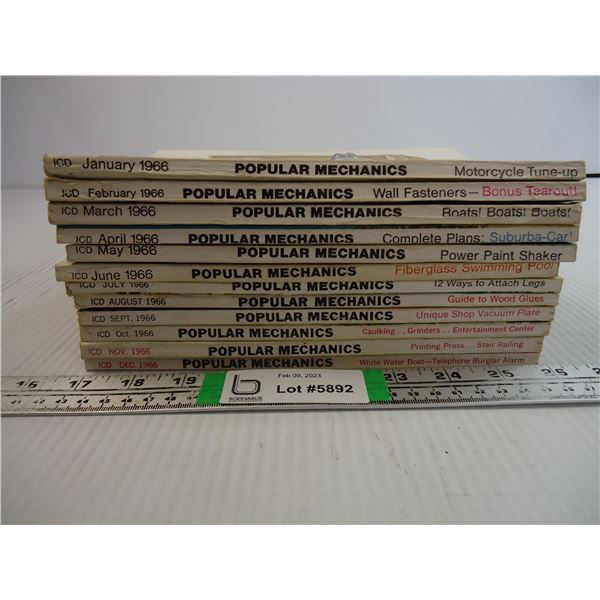 Complete Year of Popular Mechanics-1966