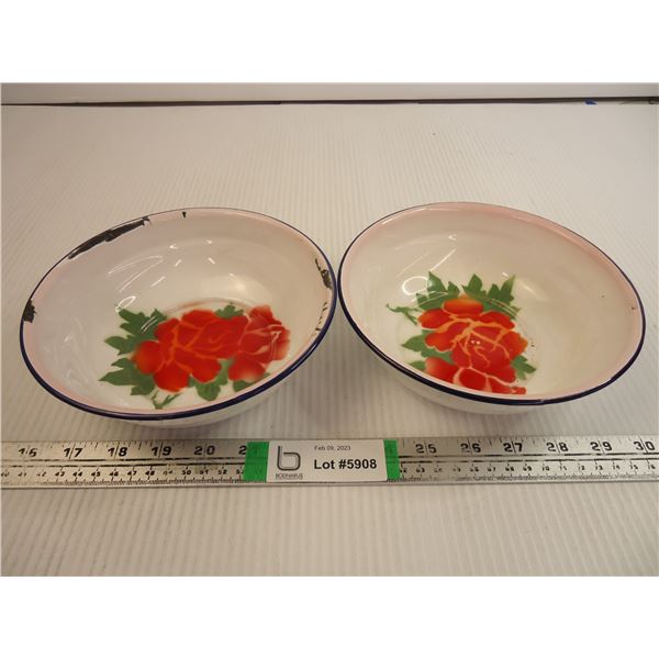 (2) Enamelware Bowls