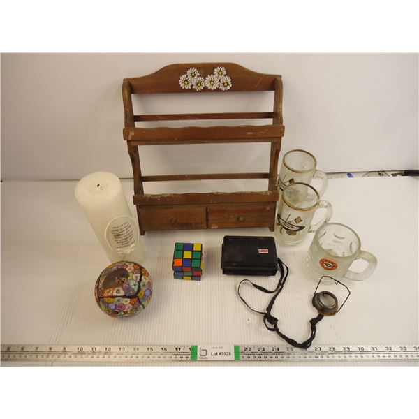 Mugs,Candles,Kitchen Rack,Camera,Rubiks cube