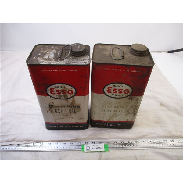 (2) 1 Gal Esso Tins