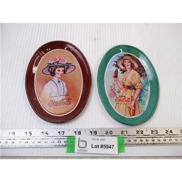 (2) Mini Coca-Cola Trays