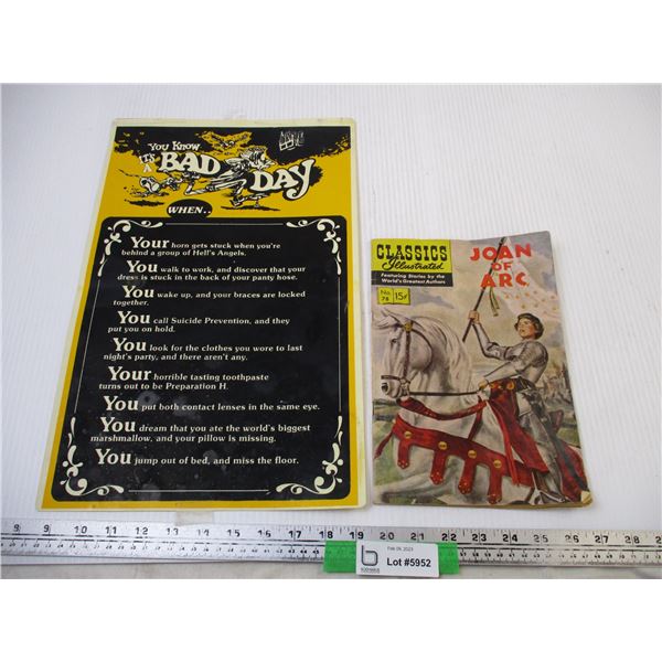 15 Cent Classics Illustrated "Joan of Arc" Comic + Poster