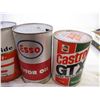 Image 3 : (5) Oil Tins (Gulf, Esso, Castrol, Texaco)