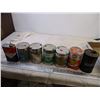 Image 1 : (7) Oil Tins (Gulf, Snap-on, Motomaster, Aeroshell, and Jet Oil)