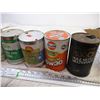 Image 3 : (7) Oil Tins (Gulf, Snap-on, Motomaster, Aeroshell, and Jet Oil)
