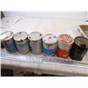 Image 5 : (7) Oil Tins (Gulf, Snap-on, Motomaster, Aeroshell, and Jet Oil)
