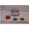 (2) Ashtrays + (2) Belt Buckles