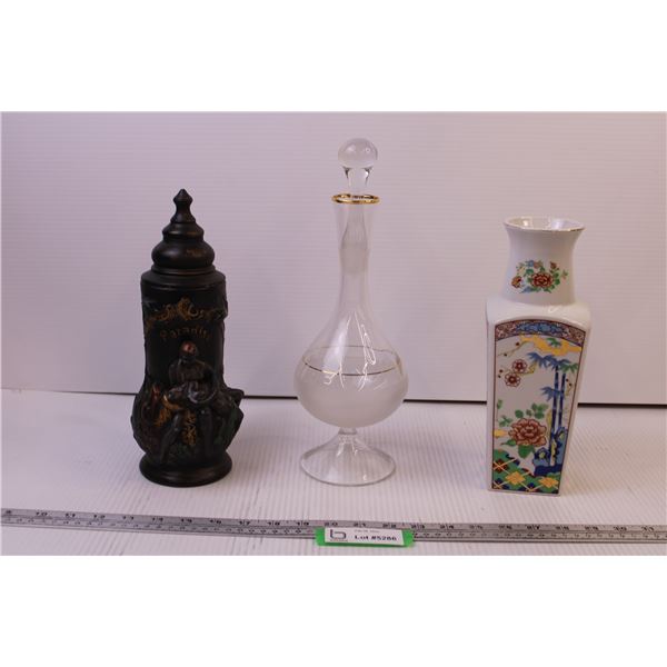 Decanter, Decorative Vase and Decorative Stein