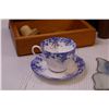 Image 2 : Royal Albert "Dainty Blue" Cup and Saucer, Woooden Box + Assorted Household Items