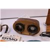 Image 2 : Piece of a Vintage Wooden Stereo Optic Viewer, Vintage Patches and Pennant + Misc