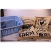 Image 1 : (4) Farm Themed Decor Pillows + Laundry Basket