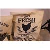 Image 3 : (4) Farm Themed Decor Pillows + Laundry Basket