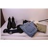 Image 1 : Pair of Steve Madden Boots (Size 10) + (3) Pairs of Jeans 36x30/38x30 and (3) Shirts