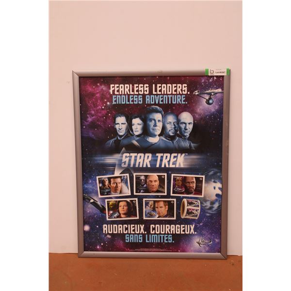 *Framed Star Trek "Fearless Leaders" Canada Post Stamps Promotional Poster (22x28)