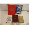 Image 1 : (5) Assortyed Books-Vintage Blue Ribbon Cook Book,Bible(French), Dictionary,2 more as pictured
