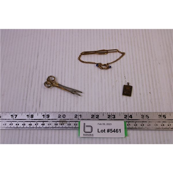 (2) Tie Clips and a Pendant