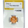 Image 1 : 1936-D Wheat Cent PGA MS66 RED