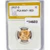 Image 1 : 1937-D Wheat Cent PGA MS67+ RED